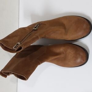 Antonio Melani womens leather booties 8M Casual festival boho riding brown Y2K